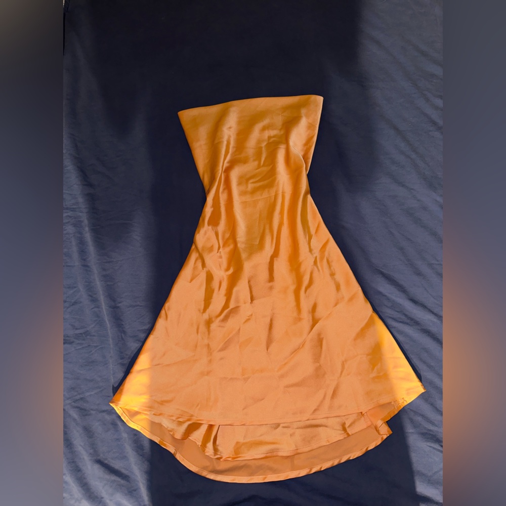 Chic Strapless Orange Dress